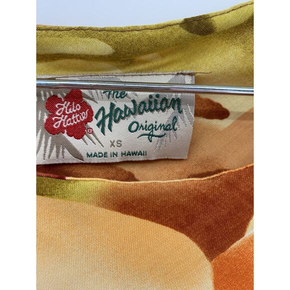 Vintage Hilo Hattie Hawaiian Dress Sleeveless Orange Tropical Flared Bottom XS - Picture 9 of 9